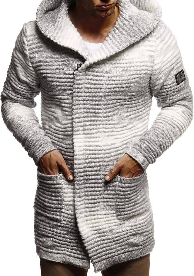 Detalle de Leif Nelson Veste en tricot à capuche pour homme LN5715