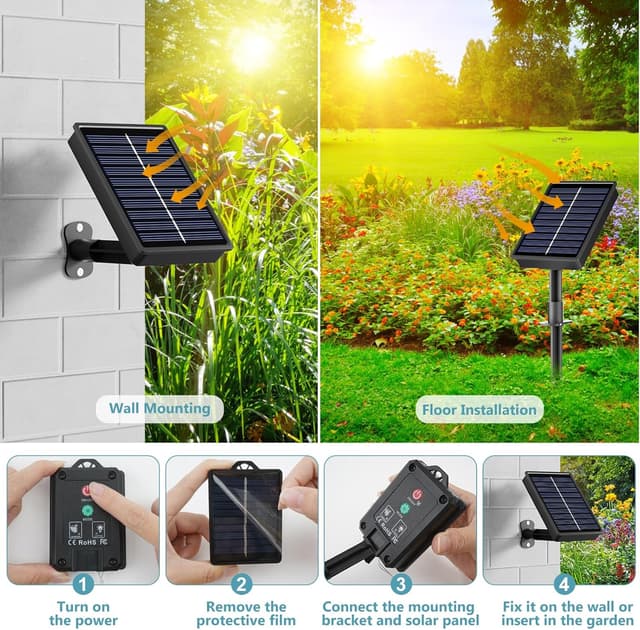 Thumbnail 6 de Solar Lichterkette Aussen (3×12 m, 120 LEDs) – IP65 wetterfest für Balkon, Garten & Terrasse