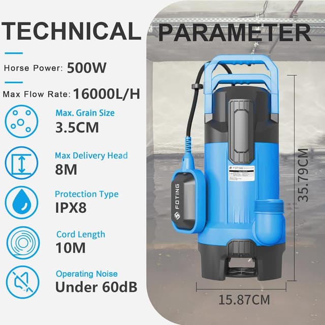 Thumbnail 6 de FOTING 16000 L/H Submersible Water Pump
