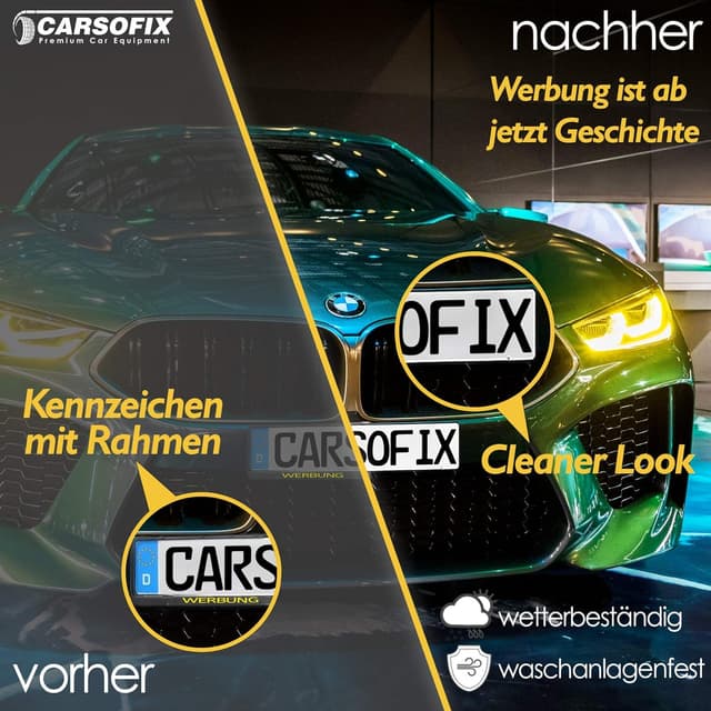 Thumbnail 2 de CARSOFIX Kennzeichenhalter Rahmenlos mit Klett