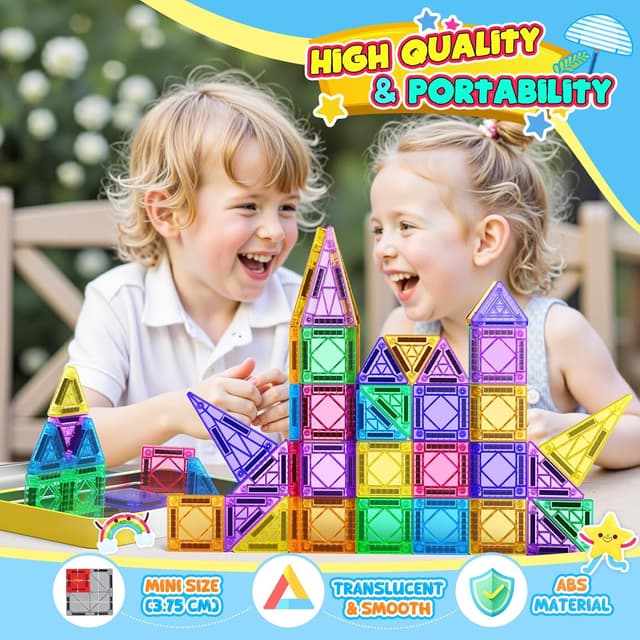 Thumbnail 4 de Mini Travel Magnetic Tiles Set 43 pcs for Toddlers 🧩