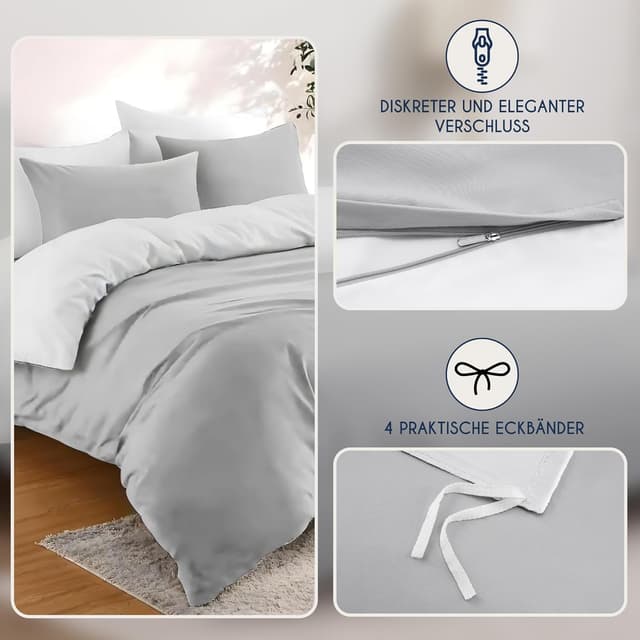 Detalle de Dreamzie Bettwäsche-Set 155x220 mit 2 Kissen