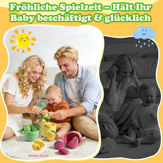 Detalle 2 de SAIMAND Baby Spielzeug Gemüse Obst Set