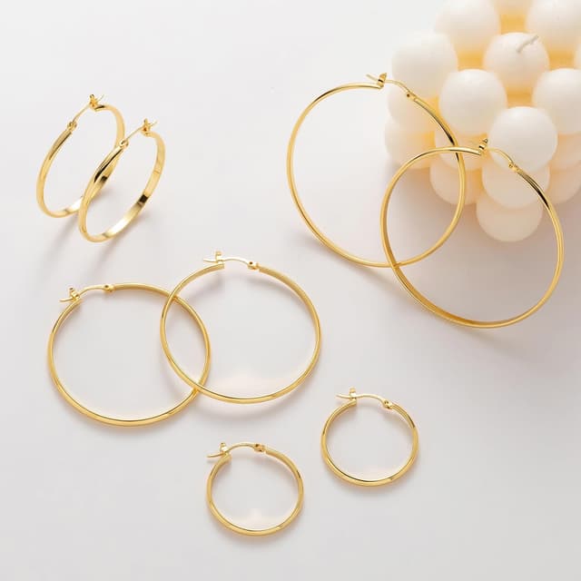 Thumbnail 6 de RANKEEF große Creolen aus 925 Silber mit 3 mm Breite, hypoallergen – 30/40/50/60 mm