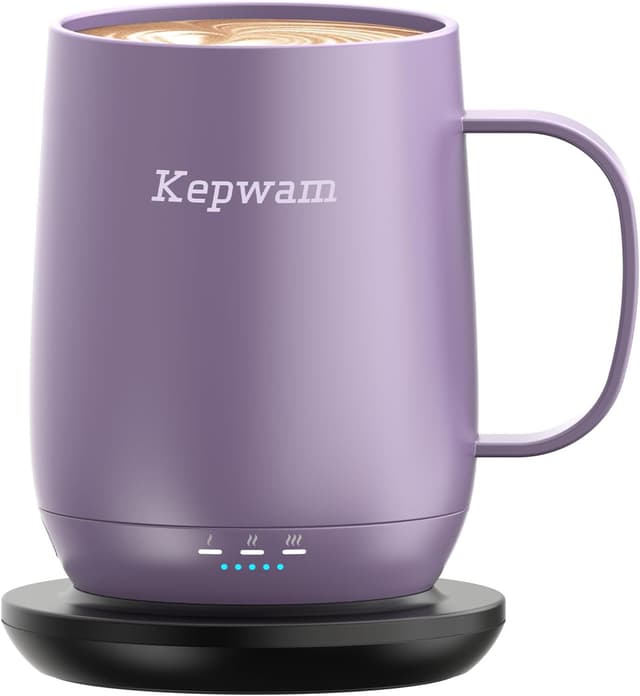 Detalle de Kepwam Self Heating Coffee Mug T2 16oz, 150‑Min Battery