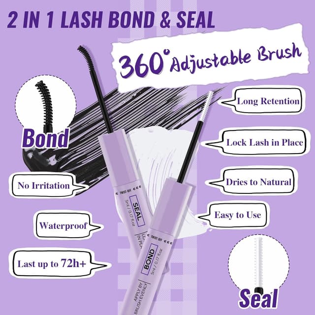 Detalle de B&Qaugen Wimpern-Extensions DIY Set (30D+40D, Multi-Style-Mix) inkl. Klebe-/Versiegel-Tools & Pinzette