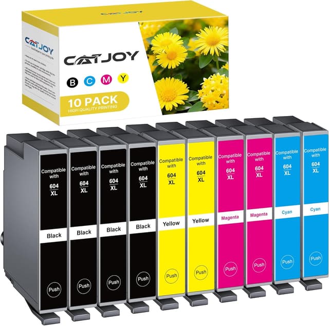 Detalle de CATJOY 604XL ink cartridges 10 pack