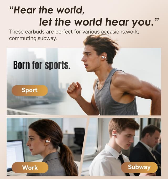 Detalle 2 de King Lucky Open-Ear Bluetooth 6.0 Clip 50 h