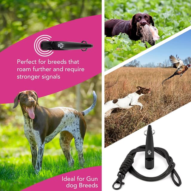 Detalle de The Dog Lady (TDL) Gun Dog Training Whistle with Lanyard – Loud, High-Frequency Recall Whistle (Black)