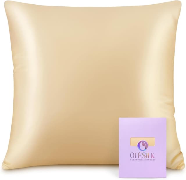 Detalle de OLESILK Seiden-Kissenbezug (16 Momme) 80x80 cm mit Reißverschluss – Haar- und Hautpflege
