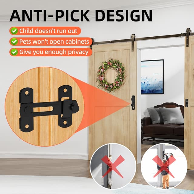 Thumbnail 4 de Croerw 4 Zoll Klappbarer Schiebetürriegel