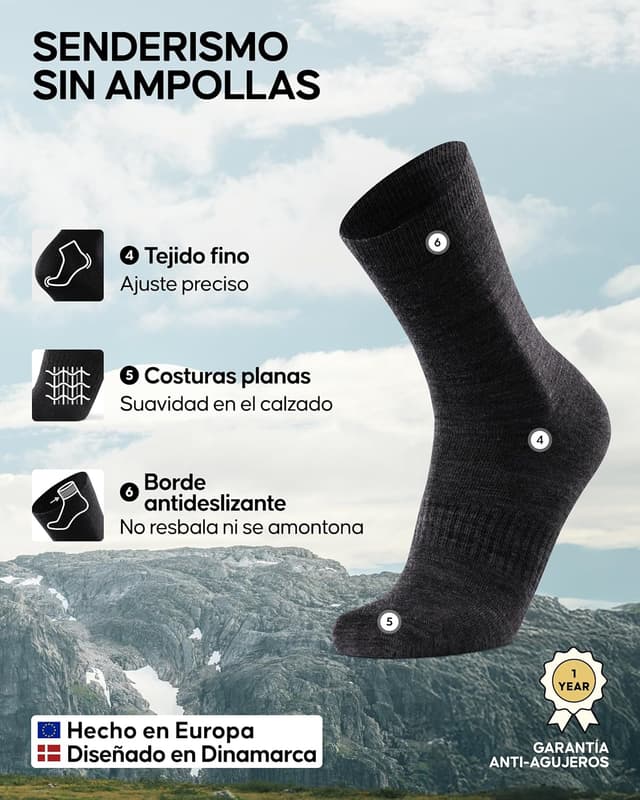 Thumbnail 2 de DANISH ENDURANCE Calcetines Ligeros 58% Merino