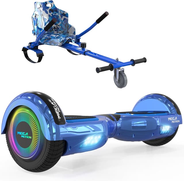 Detalle de MEGA MOTION Hoverboard 6,5 Zoll mit Sitz für Kinder (Bluetooth-Lautsprecher, LED-Radlicht)