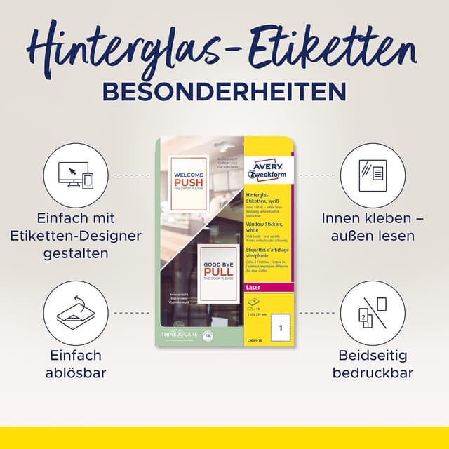 Detalle 2 de AVERY Zweckform L9003-10 Hinterglasetiketten Ø200mm