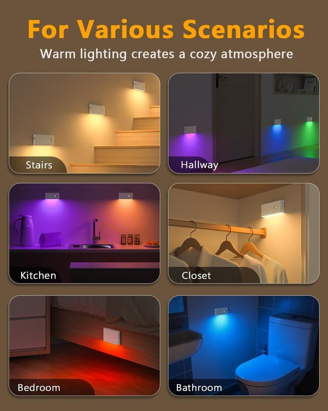 Detalle 2 de WILLED Nachtlicht Bewegungsmelder RGB & Warmweiß