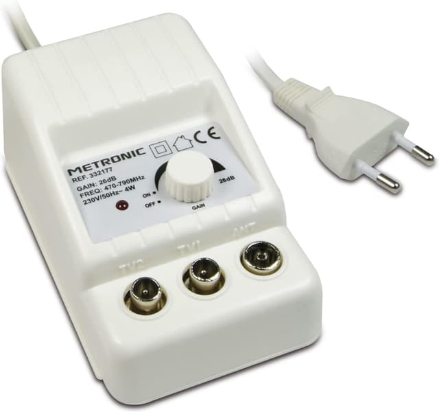 Detalle de Metronic 332187 Amplificador TV 2 x 24 dB