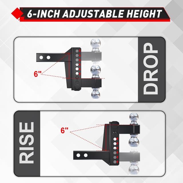 Thumbnail 4 de TYT Adjustable Trailer Hitch 6" Drop 🚚