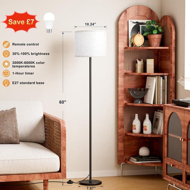 Thumbnail 2 de PreeOtti 60" floor lamp dimmable with remote