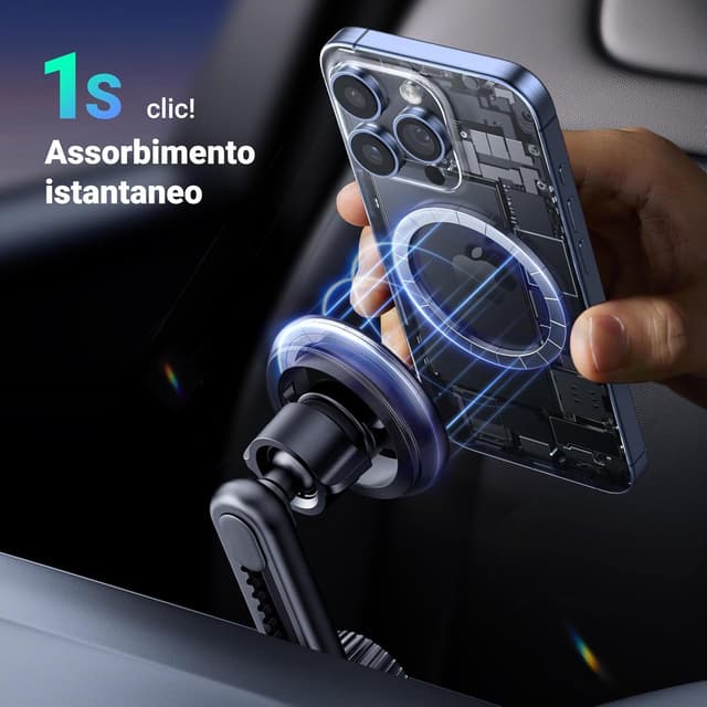 Detalle de UGREEN Supporto Telefono Auto Magsafe con staffa magnetica, altezza regolabile e rotazione 360°