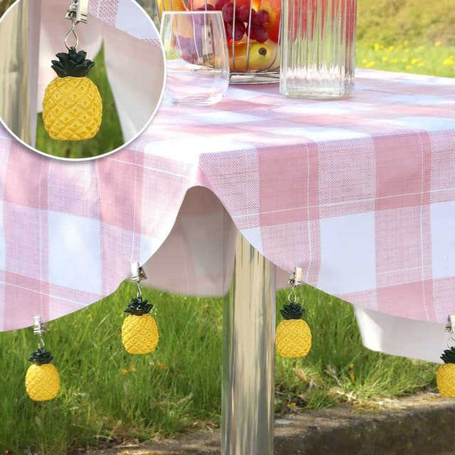 Detalle 2 de com-four® set da 8 pesi per tovaglie con clip design ananas, circa 40 g ciascuno