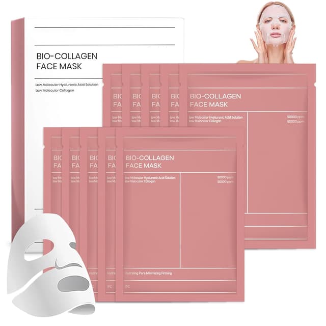Detalle de 10 Stück Bio Collagen Maske „Bio-Collagen Real Deep Mask“ – Anti-Aging Gesichtsmasken für alle Hauttypen