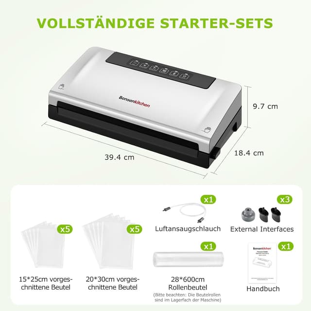 Thumbnail 1 de Bonsenkitchen VS3000 Vakuumiergerät