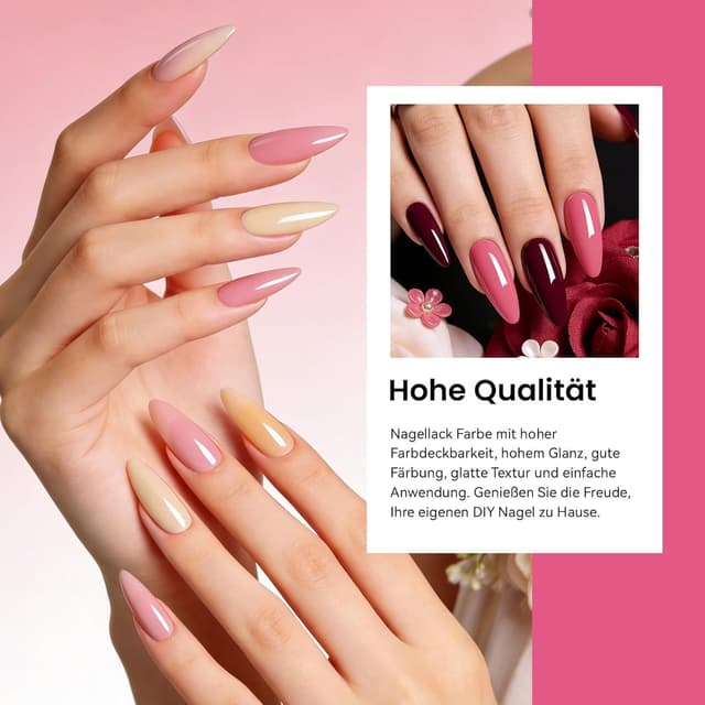 Detalle 2 de Phoenixy UV Nagellack-Set (24-teilig) mit 21 Farben, Base & glänzend/matt Decklack