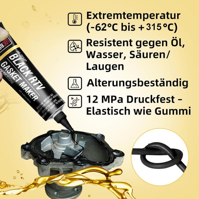 Thumbnail 1 de LOCBONDSO RTV Silikon Dichtmasse Motor Schwarz 85 g
