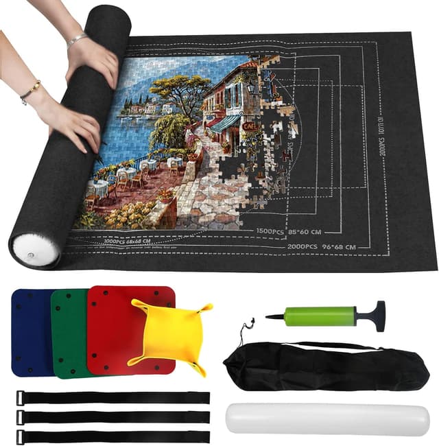 Imagen de Zaloife Tapis Puzzle 2000 pièces Rangement noir 🧩 en OfertitasTOP