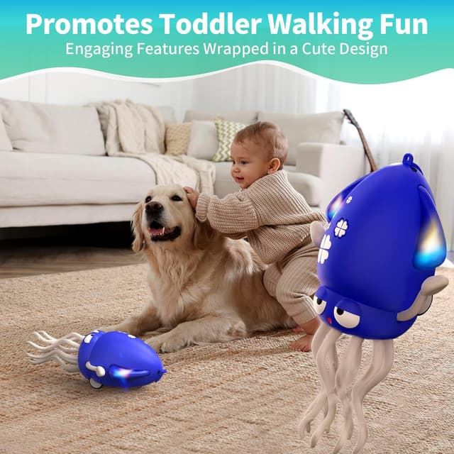 Thumbnail 6 de SWTOIPIG Polpo danzante interattivo con LED, musica e sensori anti-ostacoli