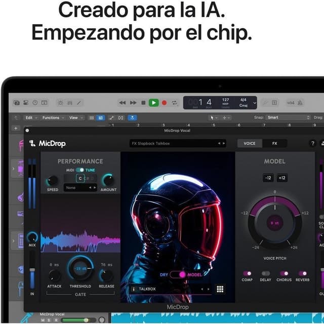 Detalle de Apple MacBook Pro 14" con chip M5 (10 núcleos), 24GB RAM y 1TB SSD, GPU 10 núcleos en negro