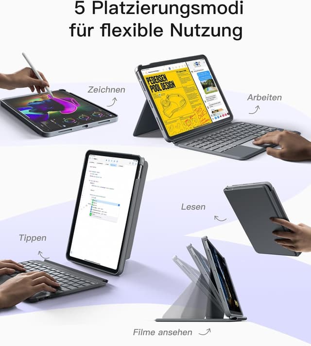 Detalle de Inateck Hülle mit Tastatur iPad 11 Zoll A16