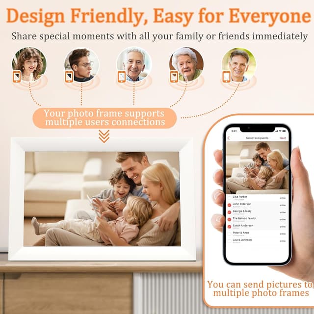 Thumbnail 5 de Hesmor 10.1 Inch Frameo WiFi Digital Photo Frame