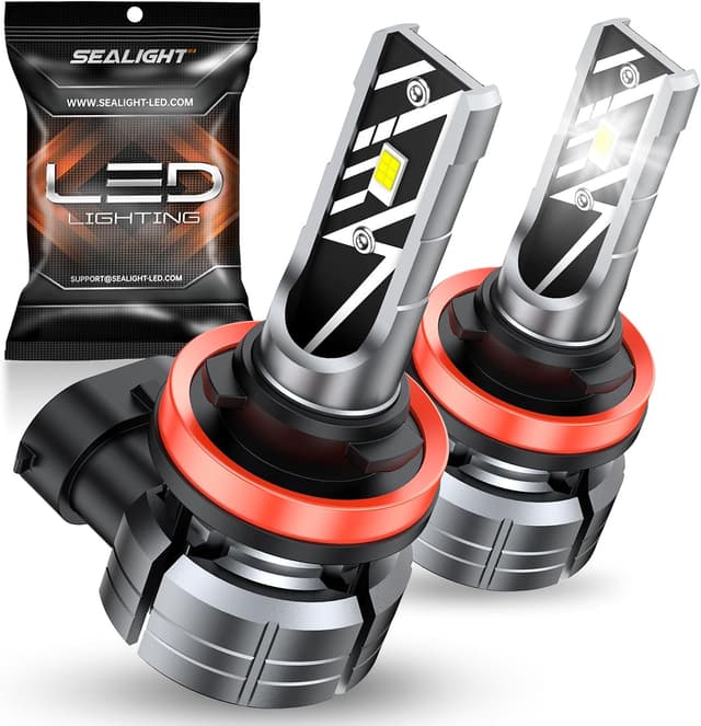 Detalle de SEALIGHT H11 LED Fog Light Bulbs (H11/H16/H8) – 10,000LM, 6000K Cool White, Pack of 2