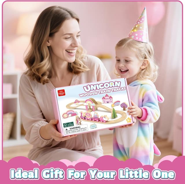 Thumbnail 5 de Lehoo Castle Unicorn Wooden Train Set for Ages 3–6 🚂