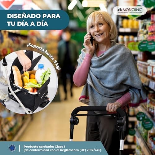 Thumbnail 2 de Mobiclinic® Andador Plegable con Cesta y Ruedas 360°🛒