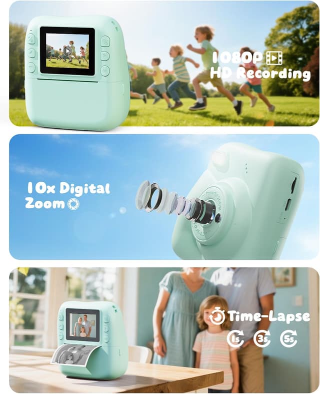 Detalle 2 de CAMCLID Kinderkamera Sofortbild 1080P