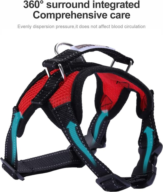 Detalle de Dog harness no pull mesh vest XS red