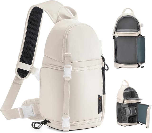 Detalle de K&F CONCEPT Kamera-Umhängetasche wasserdicht mit seitlichem Zugriff – Fototasche für Reise & City