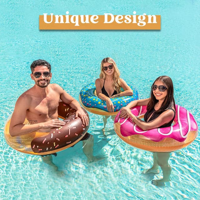 Detalle 2 de JOYIN 82.5cm Inflatable Swimming Rings 3-Pack (Donut design) for Kids and Adults