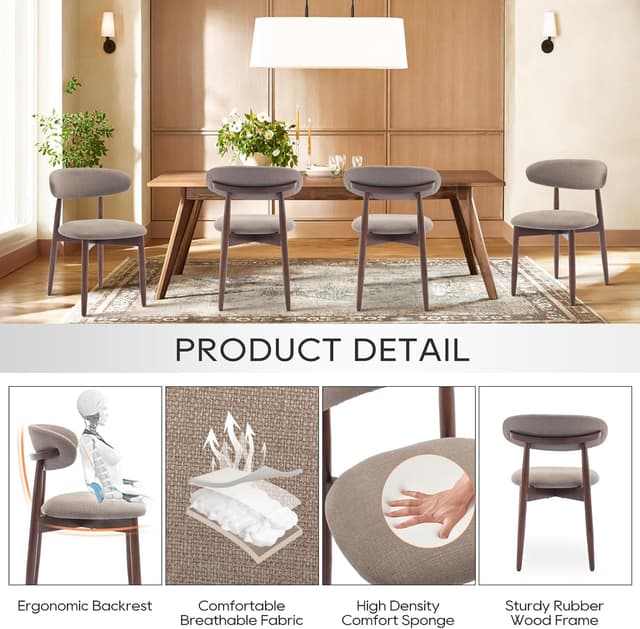 Detalle 1 de COLAMY dining chairs set with 125 kg