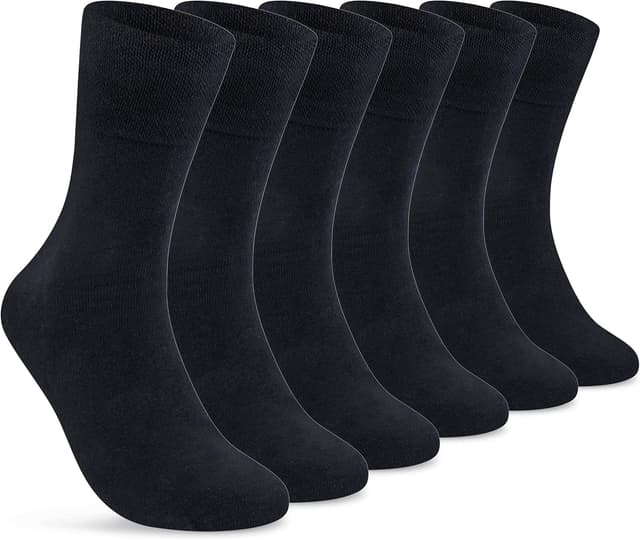 Detalle 2 de sockenkauf24 Diabetikersocken ohne Gummi & ohne Naht – 97% Baumwolle, Komfortbund (6 Paar)