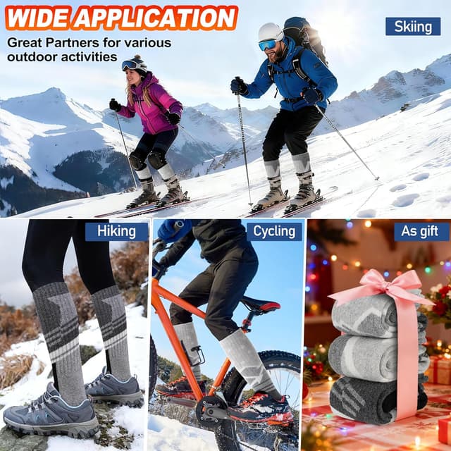 Thumbnail 5 de Merino Wool Ski Socks 3-Pack — Thermal Knee-High