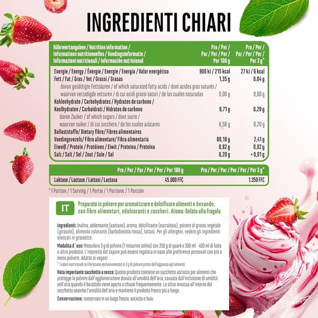 Detalle 2 de Polvere di Aromi Vaniglia 250 g FLAVOR CRAFT per gelato alla fragola e dolci: uso versatile