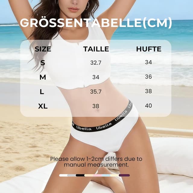 Detalle de Libella Culotte femme en coton (lot de 6) taille basse, confort respirant et extensible