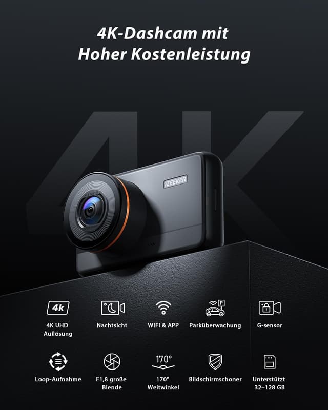 Detalle 2 de iZEEKER iD400 Dashcam 32GB 4K