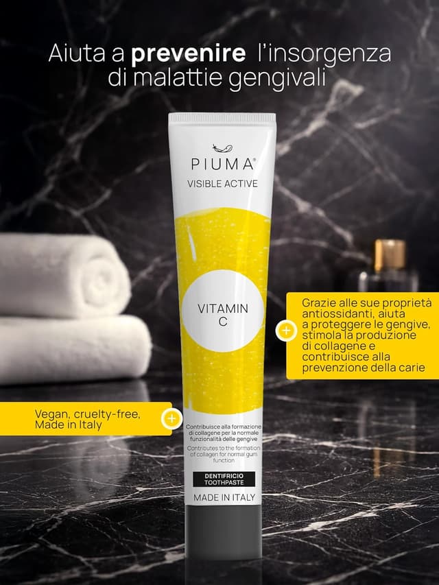 Detalle 1 de PIUMA dentifricio alla vitamina C, 75 ml