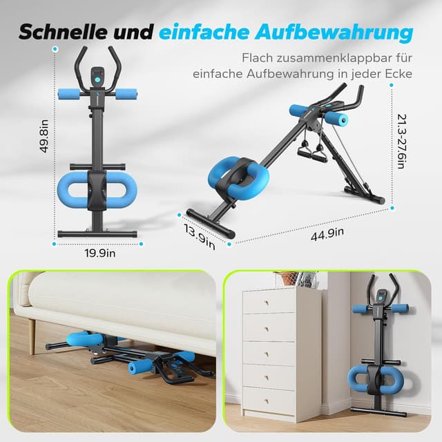 Detalle de MERACH Bauchtrainer für Zuhause mit LCD-Monitor – Multifunktionales Bauchmuskeltraining