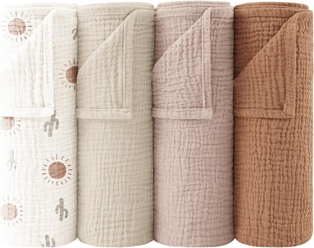 Detalle de Bearmoss Moltontücher 60×60 cm, 4er Pack