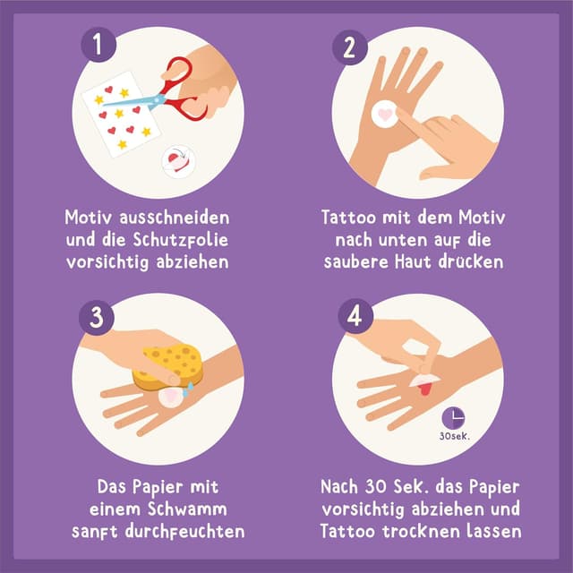 Detalle 2 de Famifidus 120 hautfreundliche Kindertattoos – Tattoo Kinder für Halloween, vegan & in Deutschland hergestellt